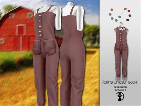 Farmer Jumpsuit Ec04 By Turksimmer From Tsr • Sims 4 Downloads