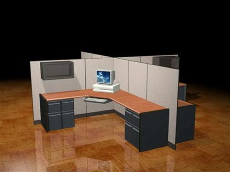 4 Cubicle Office Workstation Free 3d Model Max Vray Open3dmodel