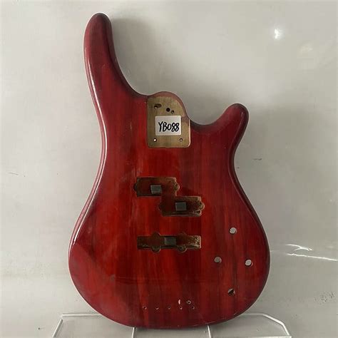 Glossy Red 4 String Bass Guitar Basswood Body Reverb Uk