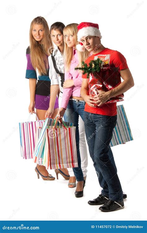 Christmas Shopping Stock Photo Image Of Beauty Shopaholic 11457072