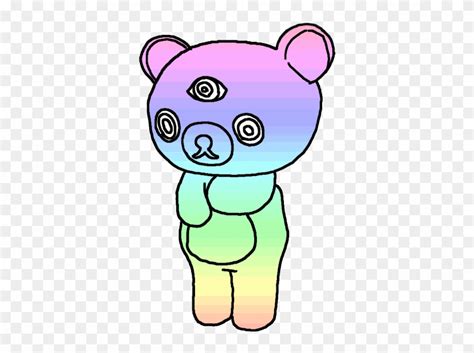 Psychedelic Dancing Bear Trippy Teddy Bear Rainbow Clipart 2586572