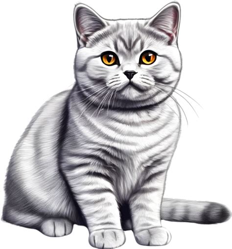 A Sketch Of A British Shorthair Cat Ai Generated 33255172 Png