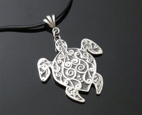 Turtle Necklace Handcrafted Fine Silver Etsy In 2020 Turtle