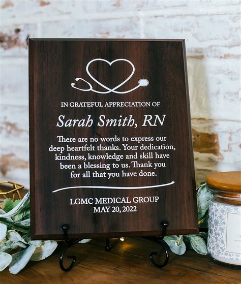 Healthcare Thank You Appreciation Plaque With Stand RN FNP MD