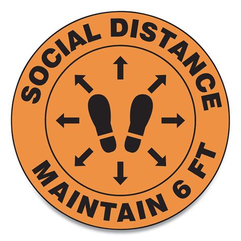 Slip Gard Social Distance Floor Signs 12 Circle Social Distance