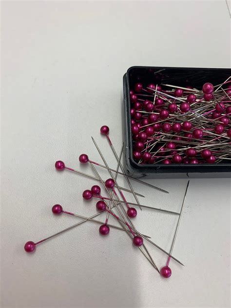 Dressmaking Craft Pearl Headed Pins Assorted Colours A Box Etsy