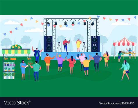 Cartoon People On Music Festival Royalty Free Vector Image