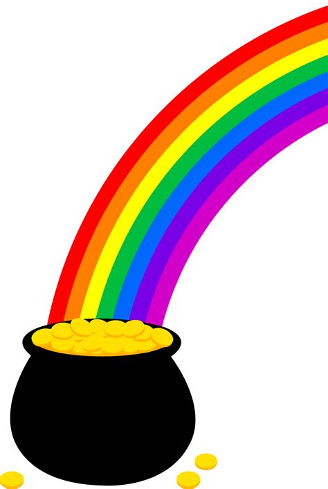 Pot Of Gold With Rainbow Free Clip Art