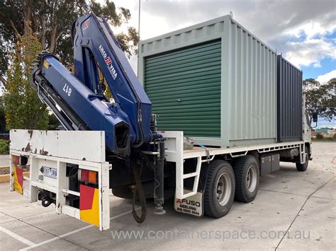 2 X 10ft Containers Loaded Onto Crane Truck Ready For Delivery One
