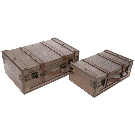 Brown Studded Faux Leather Wood Box Set Hobby Lobby 1810969