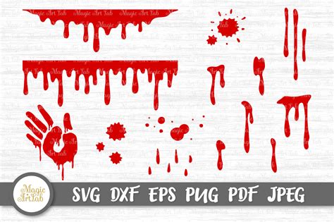 Blood Svg Blood Drip Svg Bloody Hand Svg Dripping Border Blood By