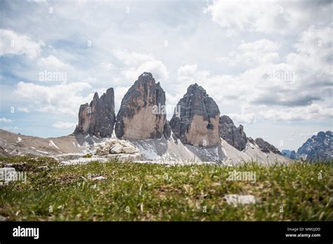 Three Peaks Dolomites South Tyrol Stock Photo Alamy