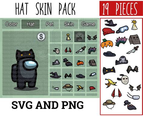 Pieces Among Us Hat Skins Among Us Skins Pack Among Us Svg Pack