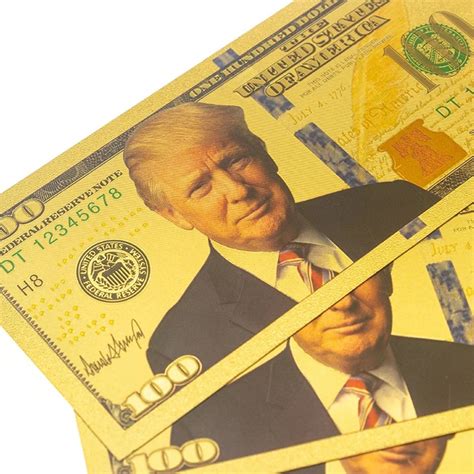 2020 Factory Dollar Usa President Trump Election 24k Gold Foil Banknote Currency Trump Dollar