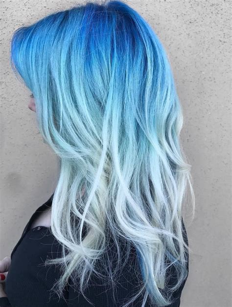 Longblueandblondehair Light Blue Hair Ombre Hair Color Hair Dye