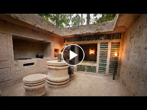 Build The Most Beautiful Underground Bamboo House By Ancient Skills