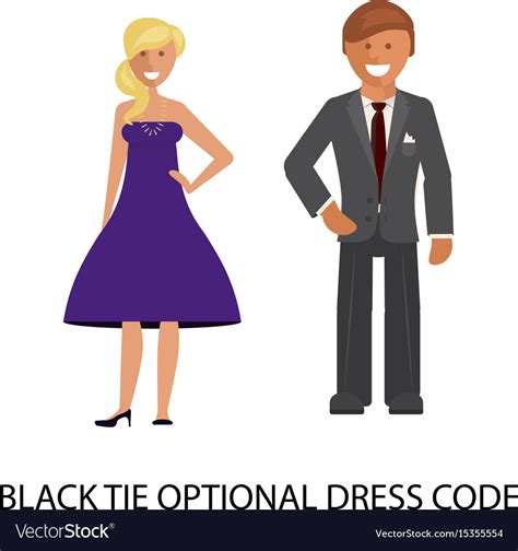 Black Tie Optional Dress Code Royalty Free Vector Image