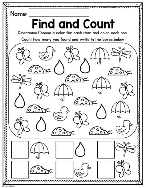 Free Printable Spring Math Activities For Kindergarten Leqwermanagement