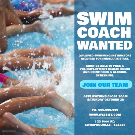 Copy Of Swim Coach Wanted Poster Postermywall