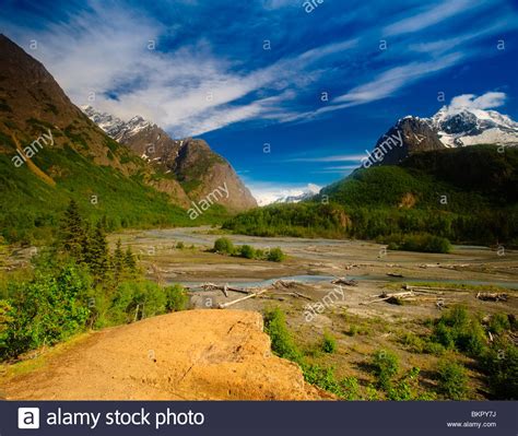 Scenic View Of Eagle River In Chugach State Park Southcentral Alaska