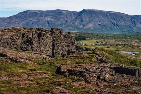 Iceland Moonscape Topology At The Continental Plates Stock Photo