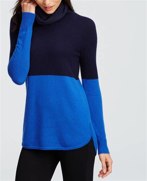 Ann Taylor Colorblock Cowl Neck Cashmere Sweater Size Xl Nwt Women