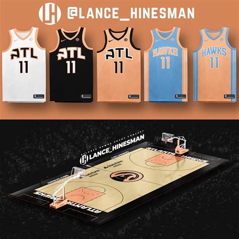 • atlanta hawks city jersey and court mod peach edition created by: Atlanta Hawks Jersey Concepts (Based on the City Court ...