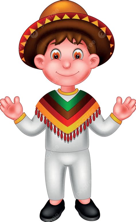 Man In Mexico Ethnic Traditional Clothes Cartoon Fun Gradient Mess