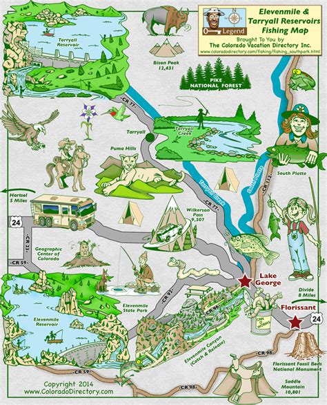Elevenmiletarryall Reservoir Fishing Map Colorado Vacation Directory