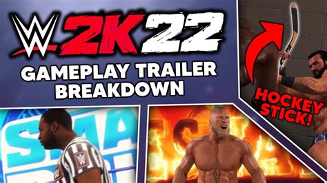Wwe 2k22 Gameplay Trailer Breakdown New Weapons Backstage Area Special Guest Ref Match