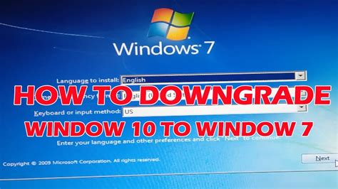 How To Downgrade Window 10 To Window 7 Youtube