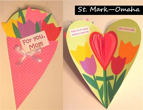 Sunday School Craft Mothers Day Cards Made Out Of A Large Heart