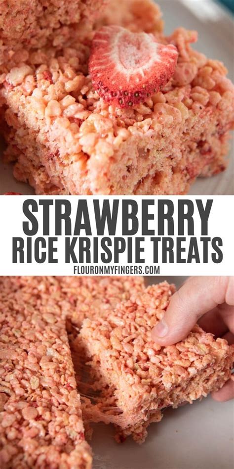 The Best Strawberry Rice Krispie Treats Ever Flour On My Fingers