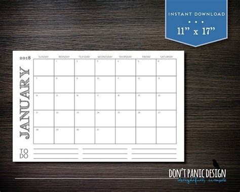 11x17 Online Calendar Template Photo Print Calendar Calendar
