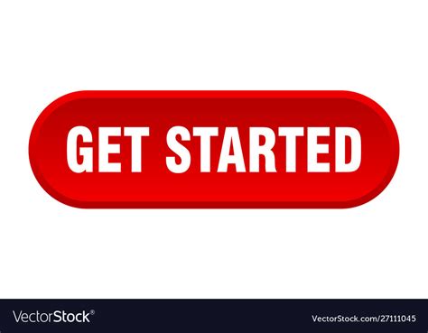 Get Started Button Rounded Red Sign Royalty Free Vector