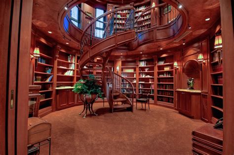 Traditional Library With High Ceiling And Built In Bookshelf Zillow