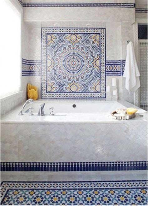 Blue Moroccan Mosaic Tile Bathroom In Cape Region Moroccan Bathroom
