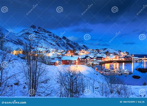 Sorvagen Village On Lofoten Islands Stock Image Image Of Landscape