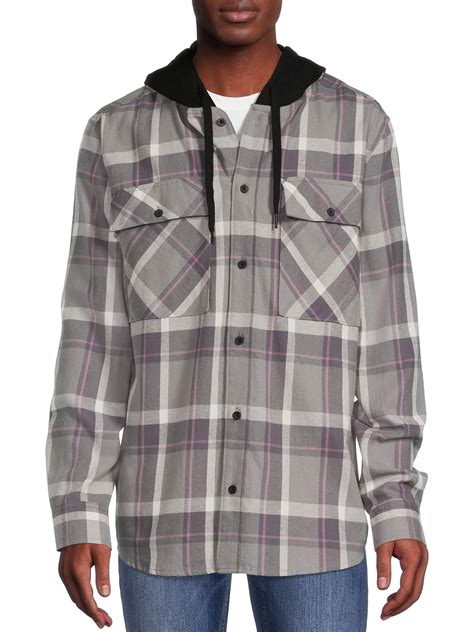 No Boundaries Mens And Big Mens Hooded Flannel Shirt With Long