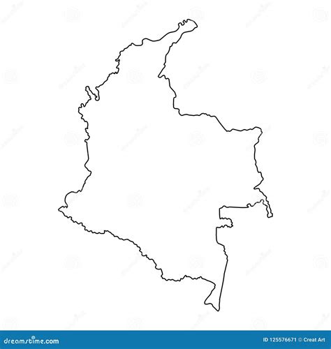 Colombia Outline Map Vector Illustration Stock Vector Illustration Of