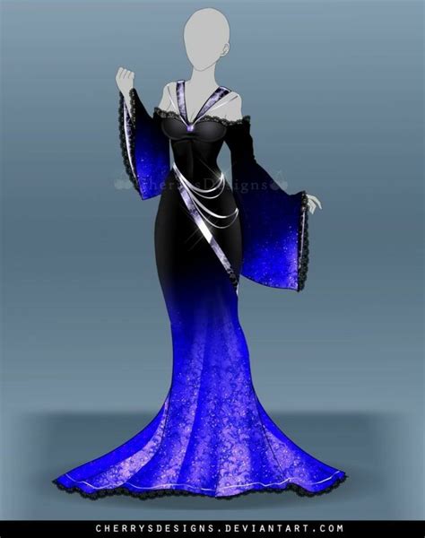 Robe Lunaire Anime Dress Dress Sketches Fantasy Dress