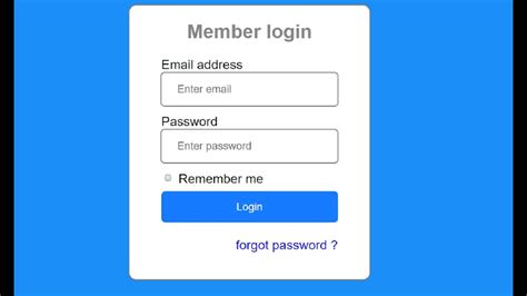 Login Form With Only Html And Css Youtube