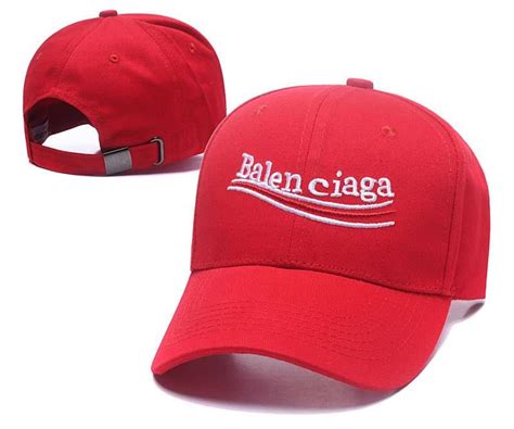 balenciaga red cotton twill caps and hats hats caps hats cotton twill