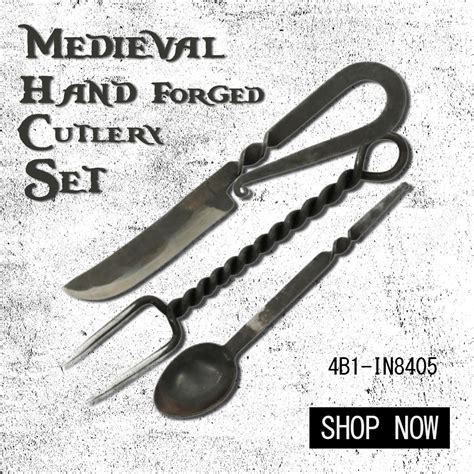 Medieval Hand Forged Cutlery Set Cutlery Set Hand Forged Forging