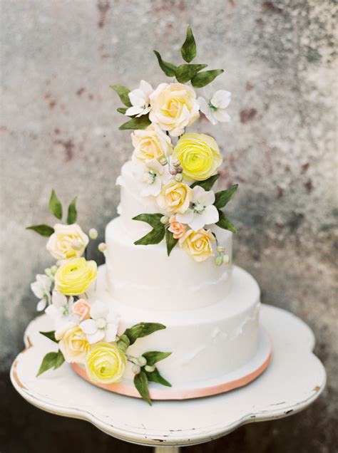 Wedding Cake With Yellow Flowers Elizabeth Anne Designs The Wedding Blog