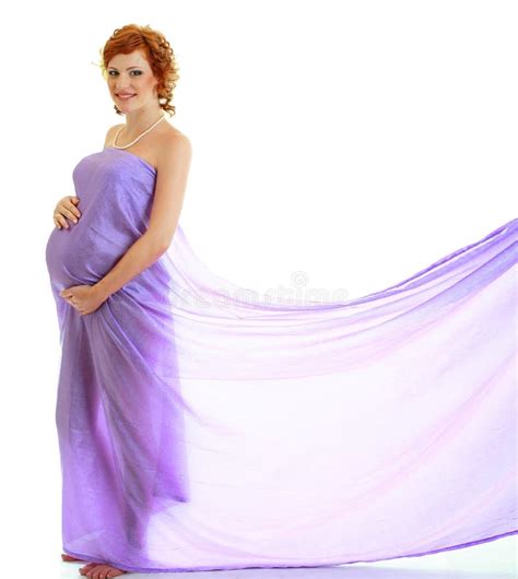 5 Beautiful Pregnant Woman Violet Dress Free Stock Photos