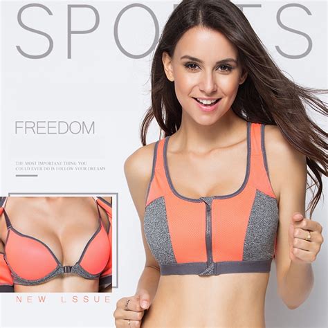 Buy New Zipper Sports Bra Women Fitness Yoga Bra Push Up Padded Top Underwear