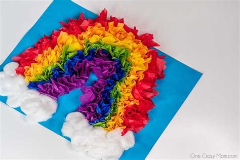 Rainbow Tissue Paper Craft Fun And Easy Rainbow Crafts