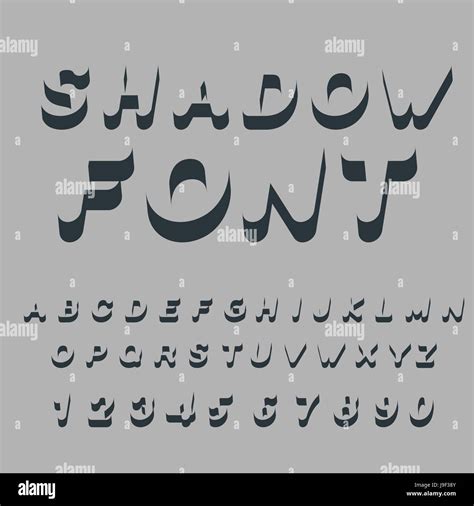 Shadow font. Set of letters of drop shadow. 3D letters of alphabet