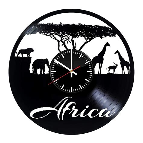African Culture Vinyl Record Clock Africa Wall Art African Continent